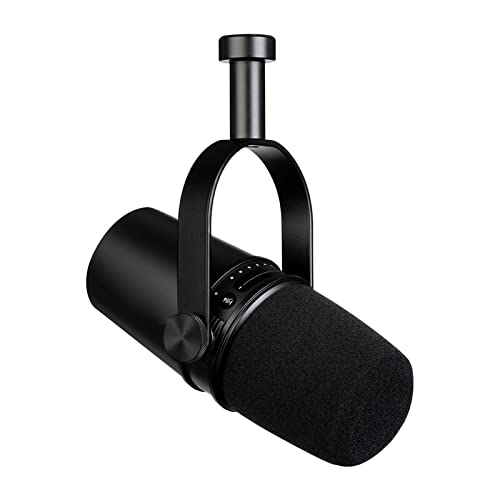 Microphone MV7 dynamique USB en métal pour enregistrement et streaming