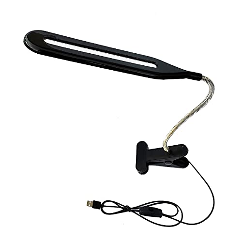 QEGY 26 LED Lampe De Bureau a Pince avec Câble, Lumière Blanche Lampe de Lecture Col de Cygne Flexible 360°, USB Noir Lampe de Bureau Chambre, Classique Lampe à Pince pour Étude, Travail Cover