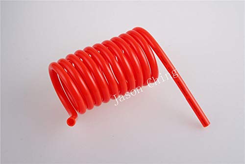 Fevas 3Meters Polyurethane Pipe Recoil Air Hose PU Air Pneumatic Tube 10mm x 6.5mm Red