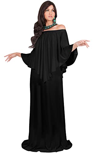 KOH KOH Womens 2025 Loose Fit Strapless Off Shoulder Flattering Cocktail Maxi Dress
