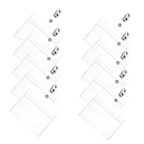 Portatarjetas de identificación Alipis horizontal con clip de plástico, 30 piezas