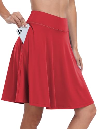 Image of ANRABESS Knee Length Skorts Skirts for Women 2026 Summer High Waisted Golf Tennis Skirt Casual Travel Built-in Shorts Clothes