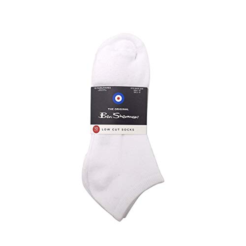 Ben Sherman Mens 10 Pairs Ankle Low Cut Solid Running Socks - Men's Multi-Pack Comfort Fit Performance Size 10-132