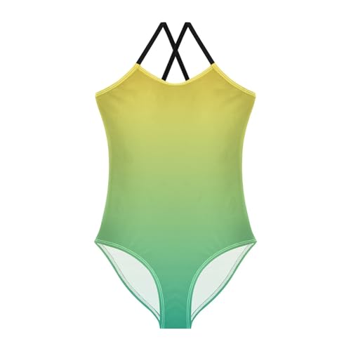 Viridity Gradient Bathing Suits for Girls Swimsuit One Piece Swimsuits Summer Beach Swimwear