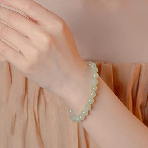 Bracelet en jade de Hétian vert élastique harmonie Feng Shui
