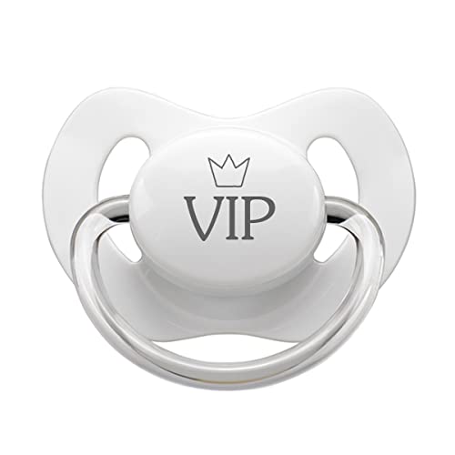LittlemicoPacifier Soft Silicone Dummy Pacifier for Babies 0 6 Months, Baby Pacifiers, Best Pacifier for Breastfed Babies, Teat, White - VIP, 0-6M