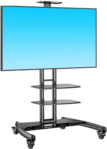Soporte móvil para TV con ruedas y bandeja doble miniatura 1