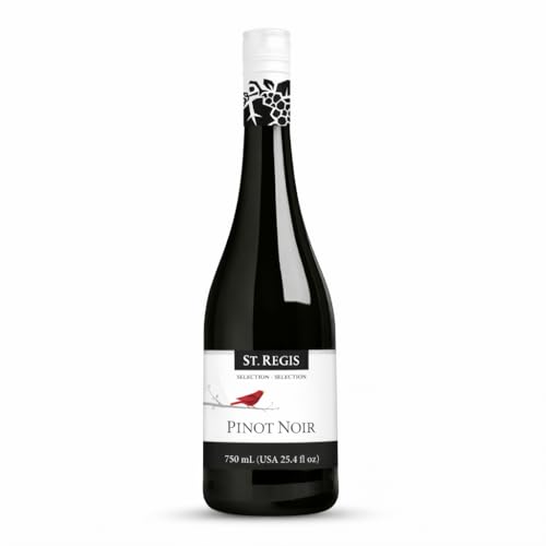 Image of Non-Alcoholic Sparkling Beverage - 0.0% Alcohol ST. REGIS Non-Alc Pinot Noir Low Calorie, Sugar Fruity & Spicy Flavor - Made from 100% Pinot Noir Grapes from Germany - 25.4 Fl Oz / 750ml (1 Pack)