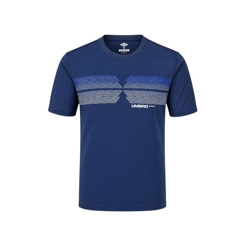 Umbro T-Shirt col Rond Homme en Microfibre Devant imprimé modèle 1224760, Bleu Taille M