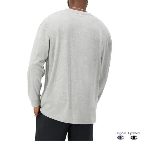 Image of Champion Men's Classic Long Sleeve T-Shirt, Standard Fit, Script & C Logo, Available in Regular and Big & Tall