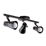 Luminária de Teto Spot Sobrepor Trilho Direcionável Octa 3 Lâmpadas Quarto sala Cozinha Praia Litoral E27 Bivolt (Preto)