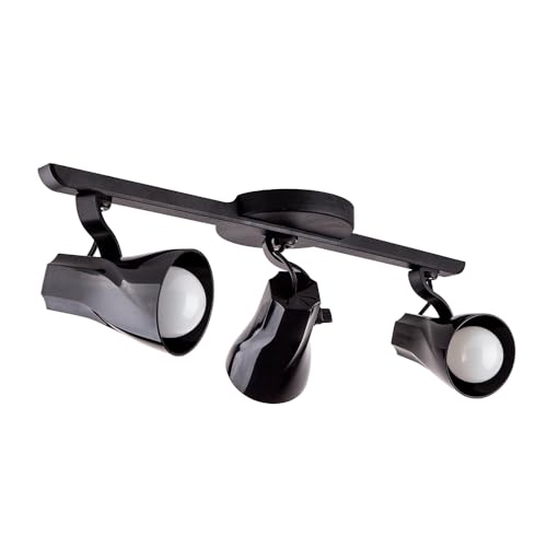 Luminária de Teto Spot Sobrepor Trilho Direcionável Octa 3 Lâmpadas Quarto sala Cozinha Praia Litoral E27 Bivolt (Preto)