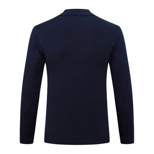 Men's Stand Up Collar Warm Embroidered Long Sleeved Knitted Sweater Solid Color Slim Fit Casual Pullover Knitted Sweater2