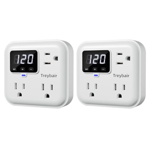 Image of Appliance Surge Protector Voltage Stabilizer Fireproof UL94V-1 Wall Mount Surge Protectors Outlet for Refrigerator, TV & Heavy, Real-Time Monitoring & Custom Voltage 80V-140V (2 Pro)