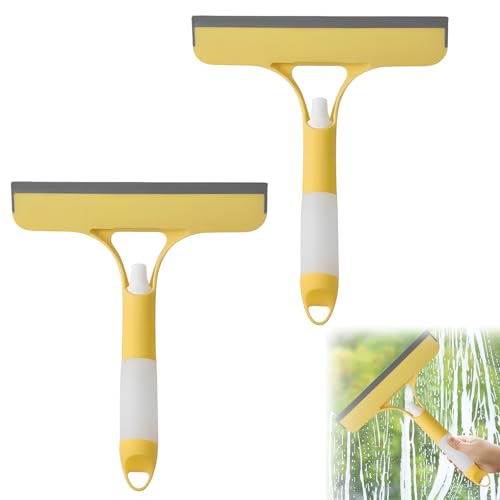 Ruichi 3 in 1 Window Cleaning Scraper, Cleaner Window Squeegee with Sprayer, Squeegee and Scrubber Spray Bottle Window Squeegee, Window Cleaning Equipment for Car, Bathrooms, Home, Kitchen Windows