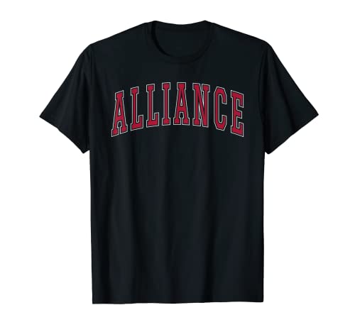 Alliance Ohio Souvenir College Style Red Text T-Shirt
