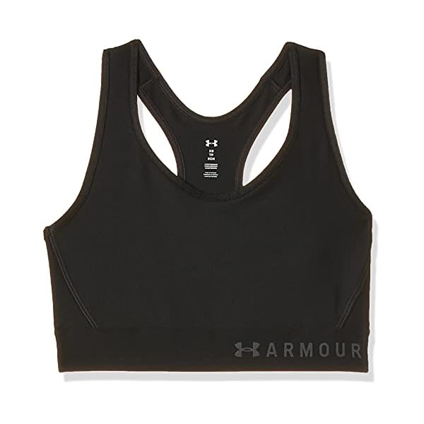 Under-Armour-Womens-Armour-Mid-Keyhole-Sports-Bra Under Armour Women's Armour Mid Keyhole Sports Bra , Black (001)/Metallic Silver , Large