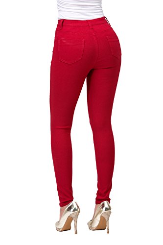 High Waisted Jeans for Women Stretch Skinny Colored Long Pants Plus Size Black White Khaki4