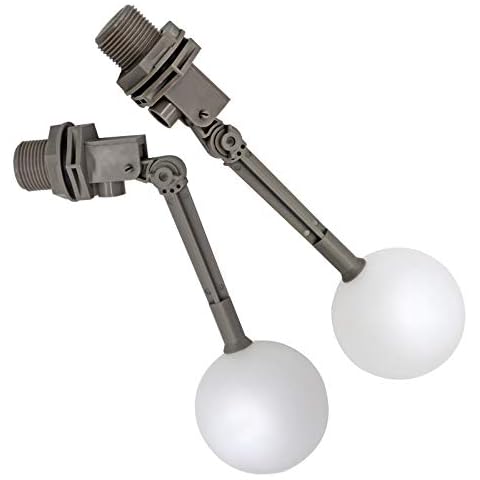 MACGOAL 2 Pieces 1 Inch Water Float Valve with Adjustable Arm Automatic Fill Float Ball Valve for Livestock Water Tank Fountains Cover