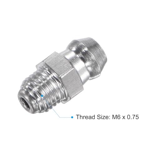Image of uxcell 4Pcs Metric Stainless Steel Straight Grease Fitting M6 x 0.75mm Thread Hydraulic Grease Fitting Accessories