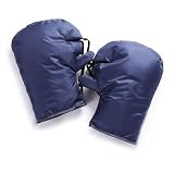 Generico Guanti Manubrio Moto, Moffole Moto Guanti da moto elettrici invernali caldi manubrio ispessiti Manicotto for scooter antivento(Blue)