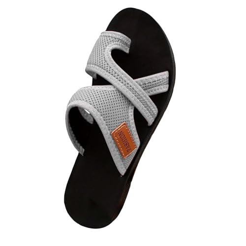 Zapato Hallux Valgus, 2025 Sandalias Y Nu-Pies Mujer Chanclas Verano Cómodo Punta Abierta Zapatos Ortopedicos Flip Flops Zapatillas De Playa Vacaciones, Sandalias Planas para Mujer, gris, 42 EU
