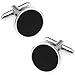 ラウンド オニキス カフス カフスボタン カフリンクス (ケース入り) ブラック