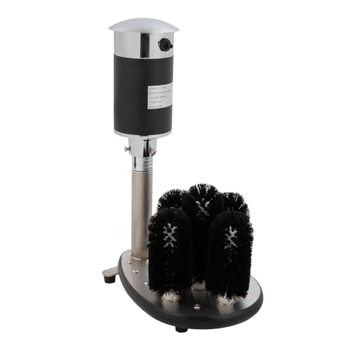 Commercial Electric Glass Washer Compact Bar Glass Washing Machine with 5 Cleaning Brush, Portable Glass Cleaning Machine Perfect for Restaurants, Cafes, Backroom and Bars