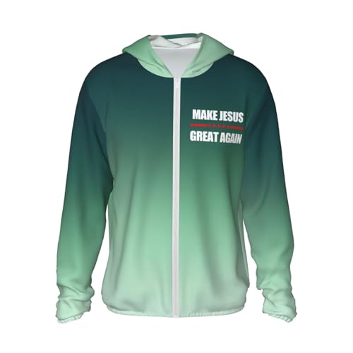 Make Jesus Great Again Men's Sun Protection Shirts Women's Lightweight Hoodie Performance Long Sleeve SPF Uv Shirt,