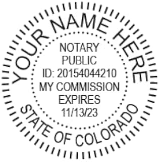 Round Notary Stamp for State of Colorado | Self Inking Unit - Black R-542 with Standard Body (Black)