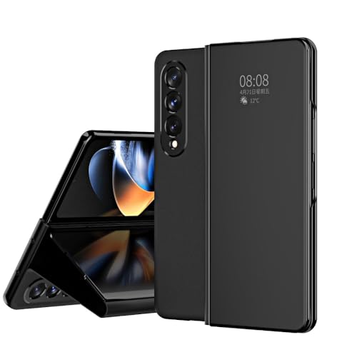Housse cuir PU Galaxy Z Fold 4 style miroir idéale pour vos rendez-vous d'affaires