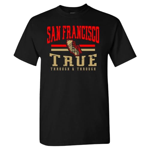 San Francisco Retro Football Fans Vintage Mens T-Shirt (Black Shirt L)