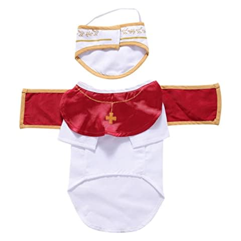 Mipcase Accessoriessize Costumes with Christmas Cats Play Dog Costume-holy Cosplay Small Cat - Dogs Hat Kitten Holiday Party for Costume Up Medium Holy Photo Cloth S Suit Puppydog Props Cover