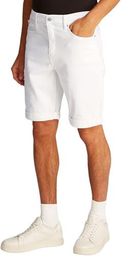 Calvin Klein Short en Jean Homme Slim Longueur Genoux, Bleu (Denim Light), 33W