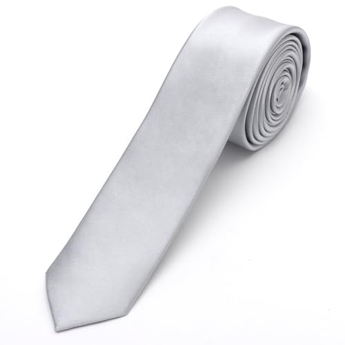 Image of Landisun Black Tie Men Women Solid Skinny Ties Slim Ties Satin Tie
