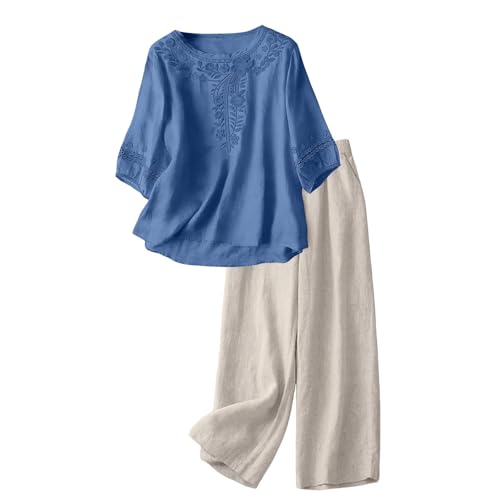 Conjunto de vacaciones transpirable con pantalón de pierna ancha