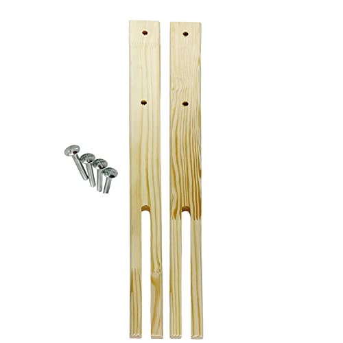 WILSONS DIRECT - Pair Of Headboard Struts Quality Wooden Headboard Legs With Fittings For Divan Bed Headboard Support Multi Fit Slotted & Pre Drilled Screws Size 76cm & 60cm (76cm)