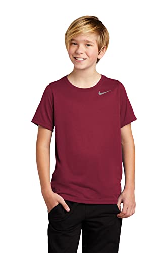 Nike Youth Boys Legend Short Sleeve Tee Shirt (Youth Small, Cardinal)