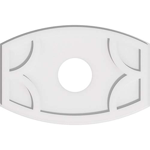 Image of Ekena Millwork CMP22X14KY-05000 Kailey Architectural Grade PVC Contemporary Urethane Ceiling Medallions 22 inchW x 14 5 /8 inchH x 5 inchID x 11 3 /4 inchC x 1 inchP