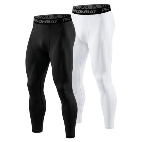 HYCOPROT 2 Pack Men's Compression Pants Athletic Tight,Leggings Base Layer Bottoms for Running...
