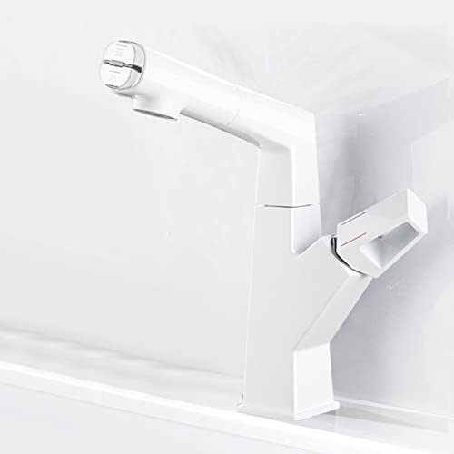 Robinet de salle de bain à poignée unique avec bec relevable et jet double effet