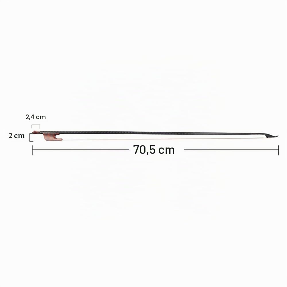 Arco di Violino Barocco,Arco da Violino 4/4 in Stile Barocco impiallacciatura in Fibra di Carbonio Bastone Rotondo Ebano crine Bianco Ben bilanciato