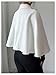 MakeMeChic Women's Wrap Collared Cape Jacket Loose Fit Business Fall Cropped Coat Outerwear White Large