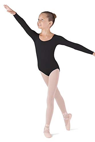 Bloch Mädchen Dance Girls Long Sleeve Leotard Meglio Microlux Langarmtrikot, Schwarz, 8-10