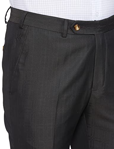 Image of Raymond Men Men's PLEATLESS Slim FIT Dark Brown Formal Trouser
