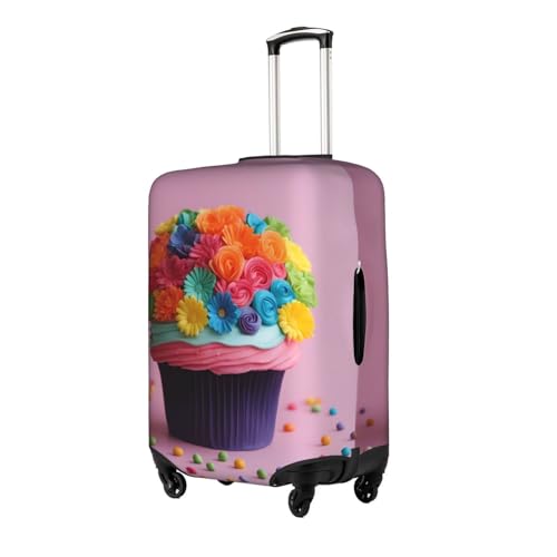 Colorful Cupcakes Rainbow Flower Cake Tsa Approved Luggage Cover For 18-32 Inch Suitcases Scratch-Resistant Stretch Luggage Cover2