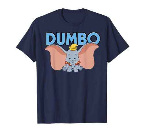 Disney Dumbo Blue Text Portrait Camiseta