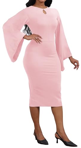 Image of SeNight Women's Elegant Dress Bodycon Work Business Pencil Dresses