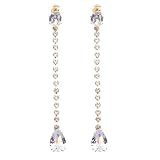 NOLITOY Pendientes Colgantes en Forma de Micro Circonitas, Aleación Dorada Antióxido, Diseño Delgado y Elegante para Fiesta o Fotografía