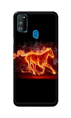 Image of PRINTFIDAA Printed Hard Back Cover Case for Samsung Galaxy M30s | Samsung Galaxy M21 | Samsung M21 2021 Edition Back Cover (Fiery Horse) -112